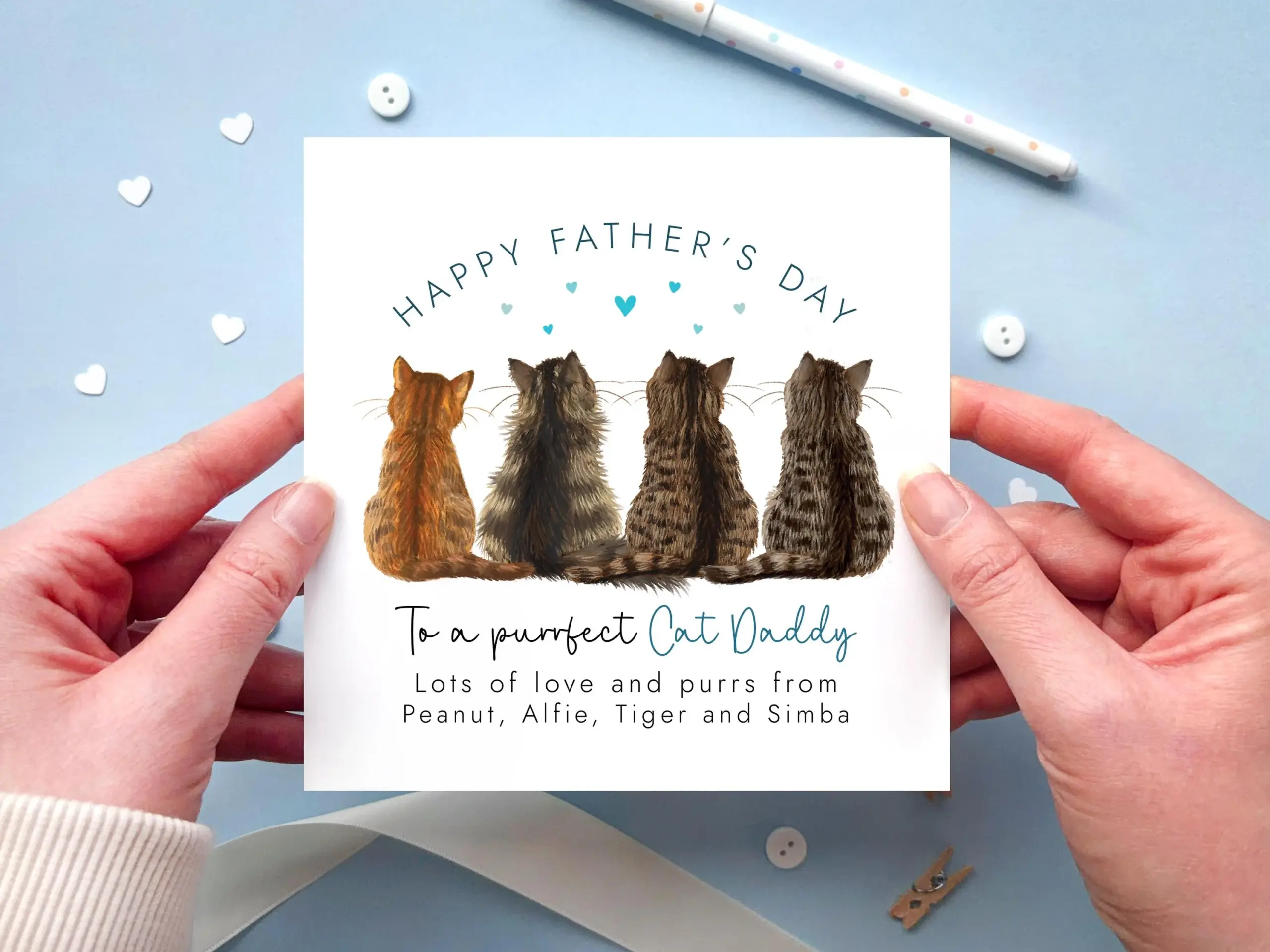 Custom Cat Fathers Day Card From The Cat