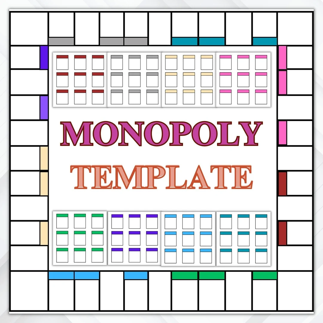 Custom Monopoly Game Board Template Custom Monopoly Game Board Template