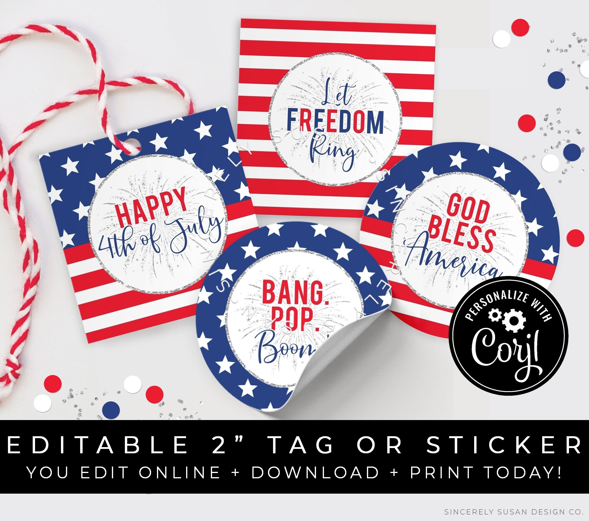 Customizable 4th Of July Tag Patriotic Customizable 4th Of July Tag Patriotic