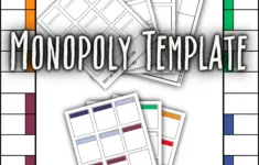 Customizable Monopoly Game Template Diy