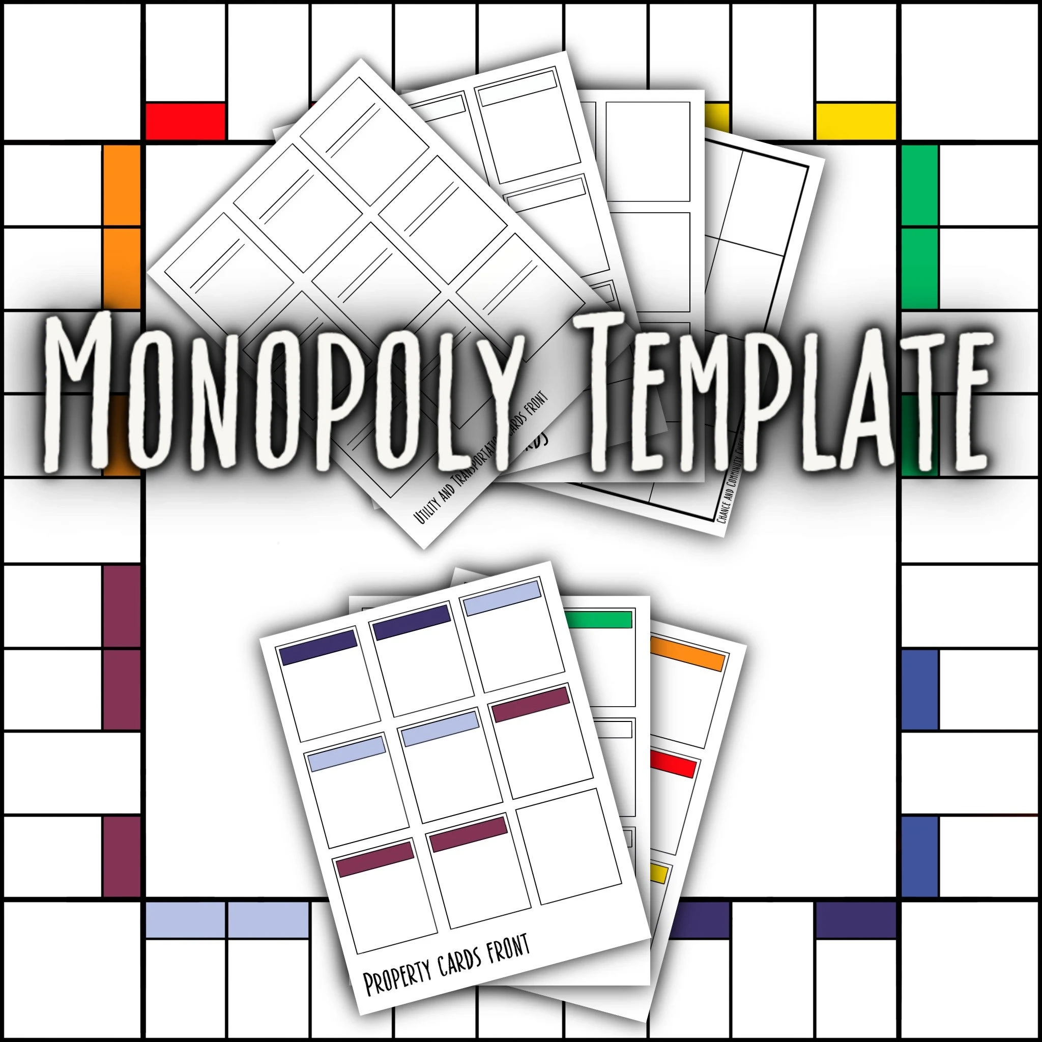 Customizable Monopoly Game Template Diy