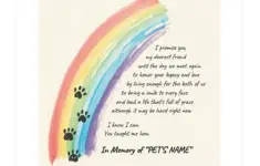 Customizable Rainbow Bridge Poem Print