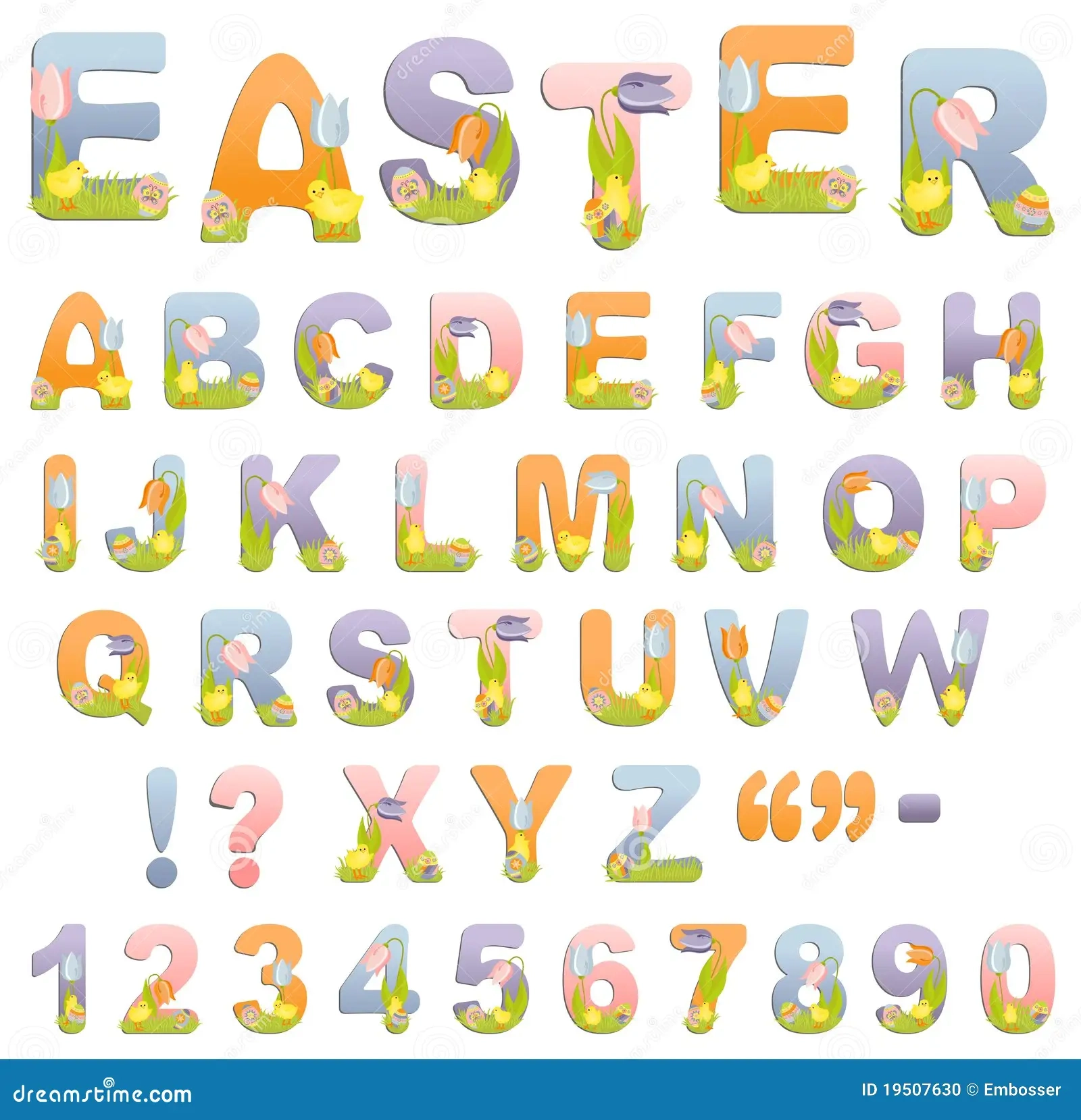 Cute Easter Alphabet Cute Easter Alphabet