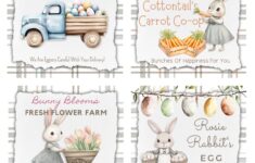 Cute Happy Easter Bunny Printable Tags And Signs Are Here