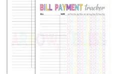 Day 3 Free Bill Tracker Printable