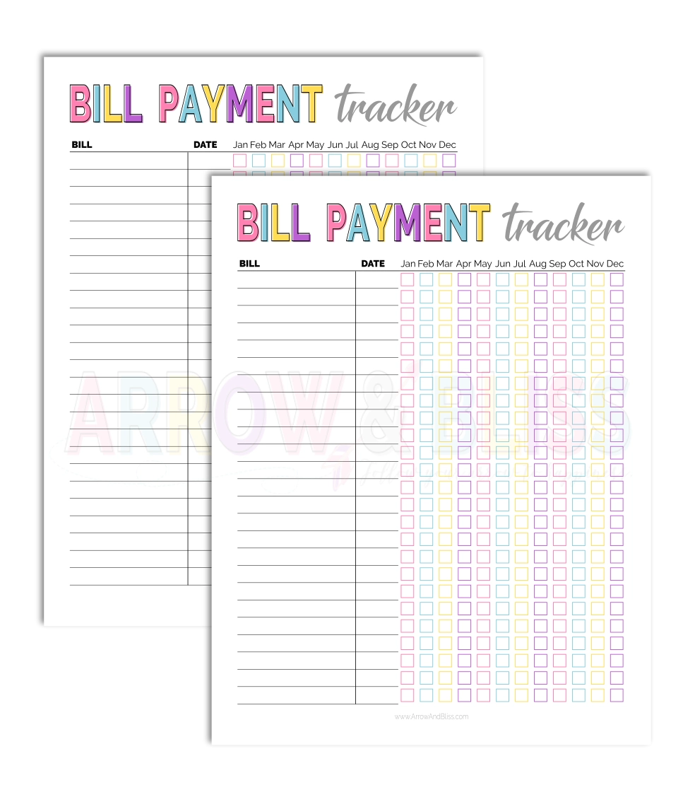 Day 3 Free Bill Tracker Printable