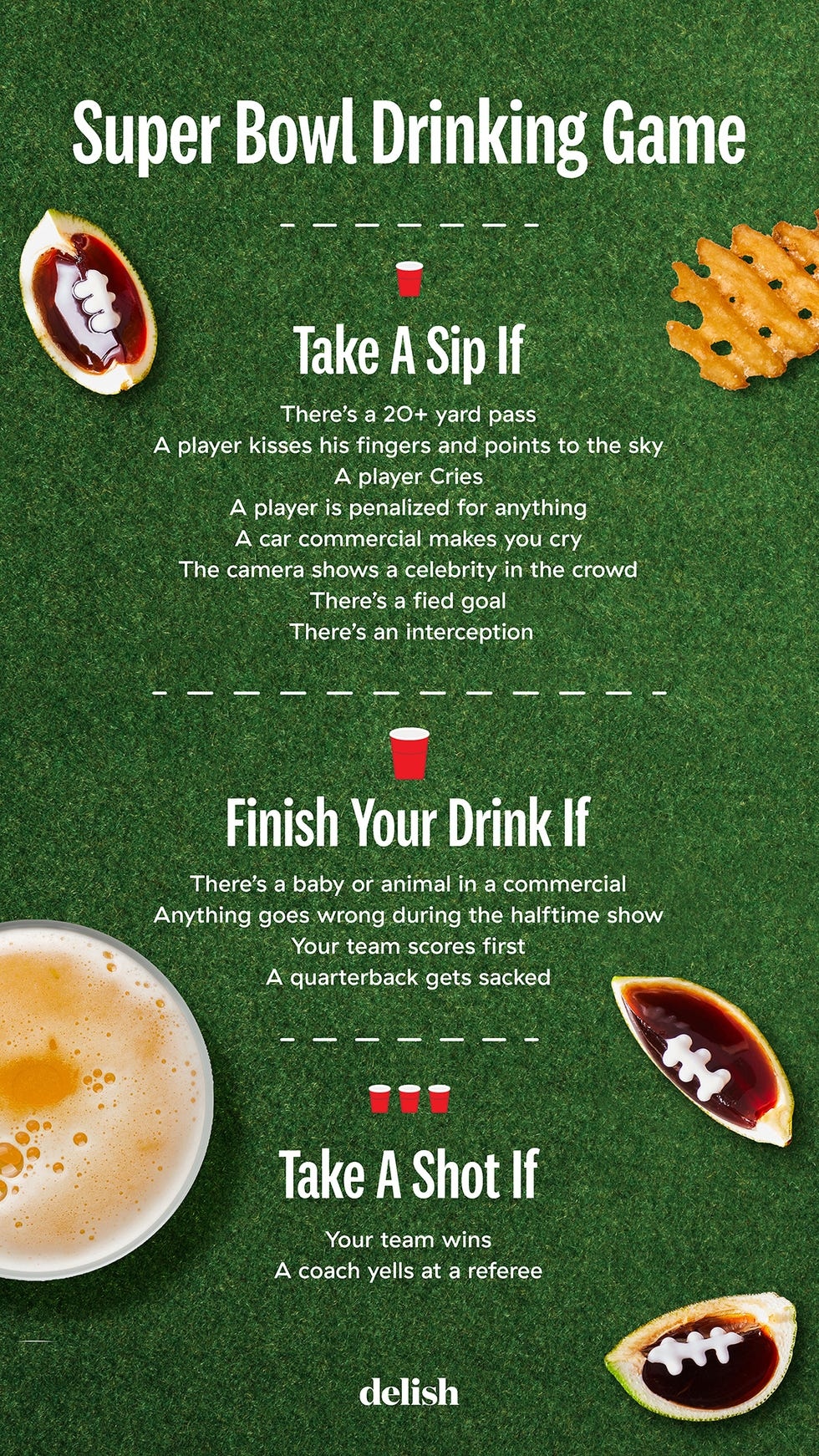 Delish Ultimate Super Bowl Drinking Game Delish Ultimate Super Bowl Drinking Game