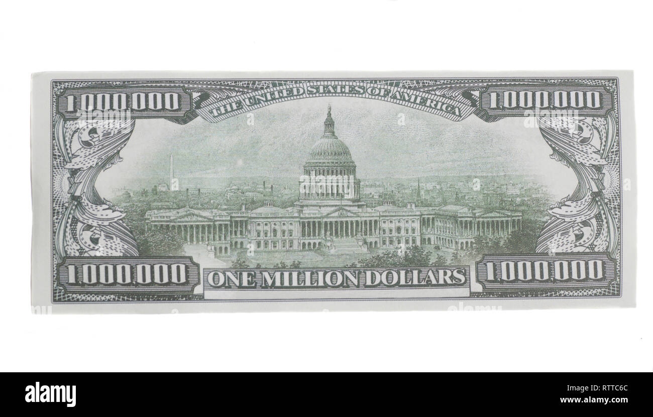 Denomination In One Million Dollars Bills With Tape Image238442186