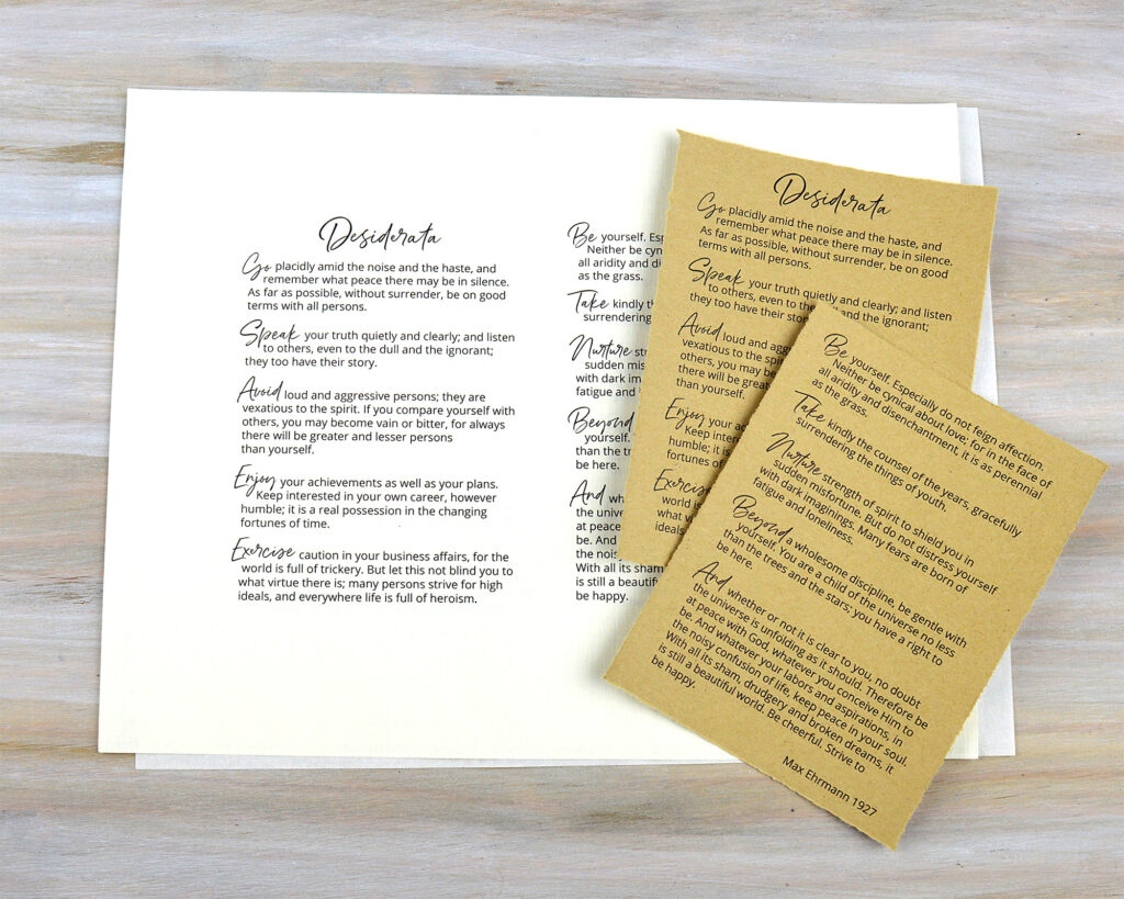 Desiderata Free Printable Poem For Your Journal Pages
