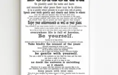 Desiderata Poem Printable Inspirational