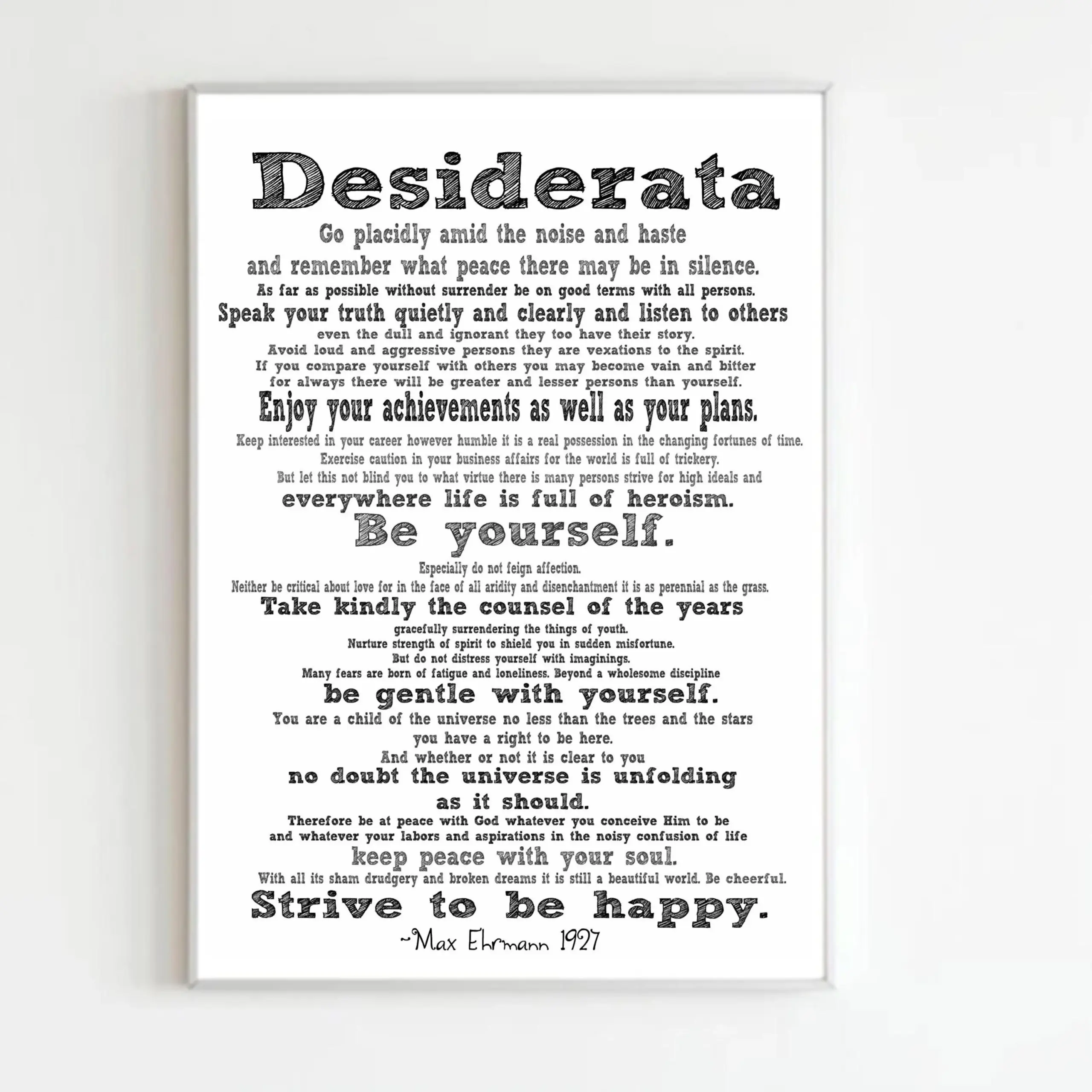 Desiderata Poem Printable Inspirational