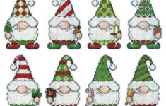 Design Works Gnome Christmas Ornaments Plastic Canvas Kit