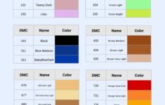 Diamond Painting Dmc Color Chart