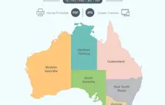 Digital Australia Map Full Color With