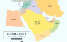 Digital Middle East Of Asia Map Full