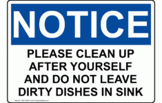 Dish Washing And Hygiene Signs