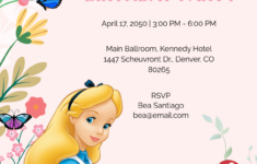 Disney Alice In Wonderland Invitation