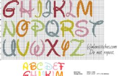 Disney Colored Font Letters Cross Stitch Free Alphabet