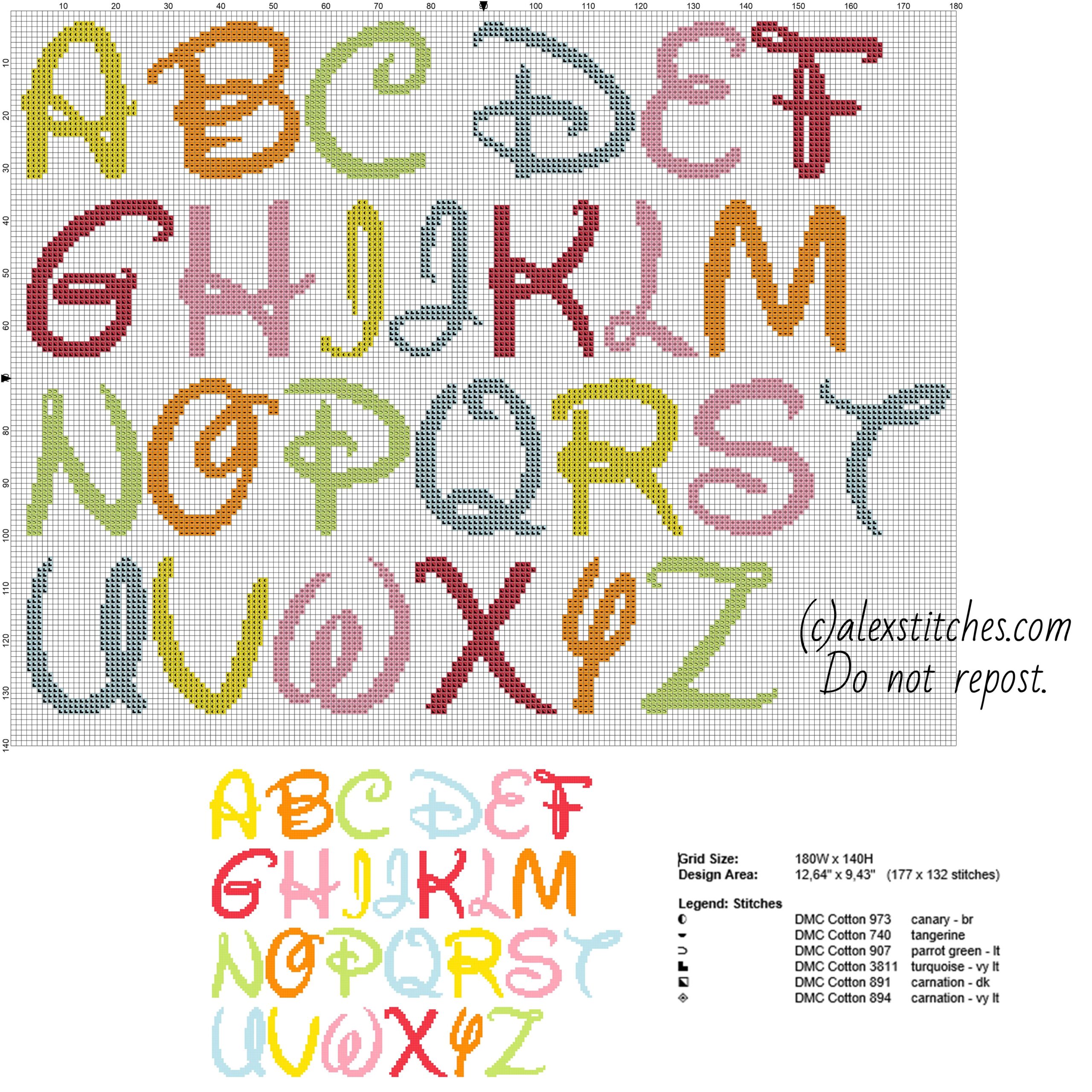 Disney Colored Font Letters Cross Stitch Free Alphabet Disney Colored Font Letters Cross Stitch Free Alphabet