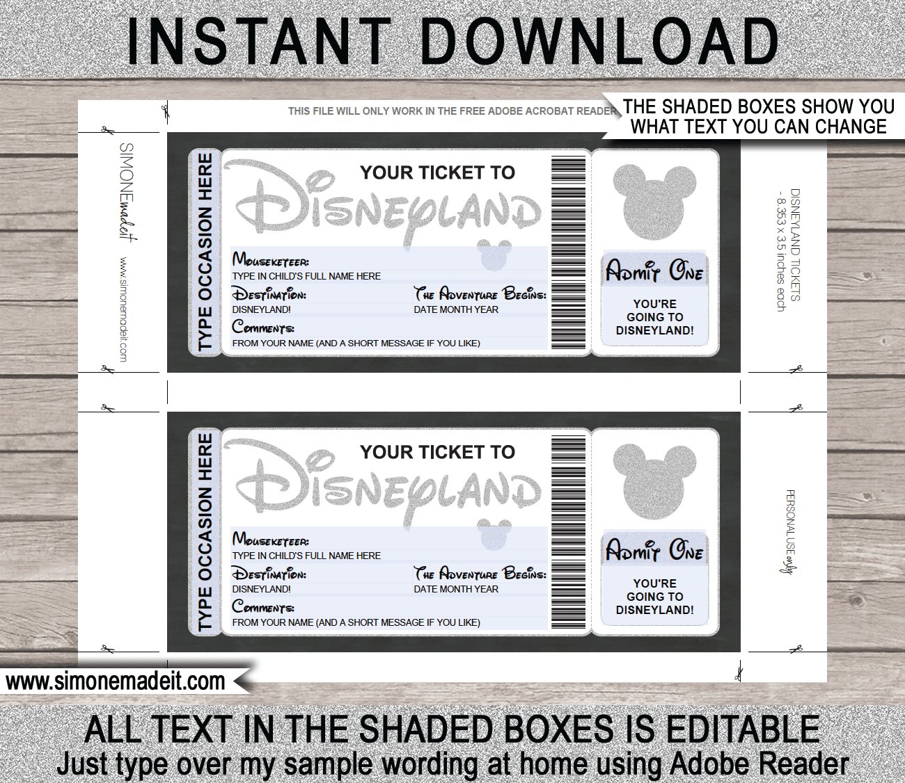 Disneyland Trip Printable Template Disneyland Trip Printable Template