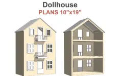 Diy Dollhouse Plans With Garage 10x19 In