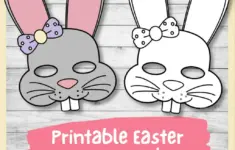 Diy Printable Easter Bunny Masks Color And Plain Templates Pdf