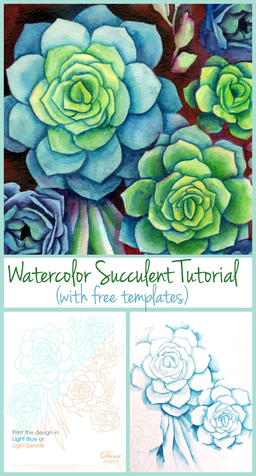 Diy Watercolor Succulents