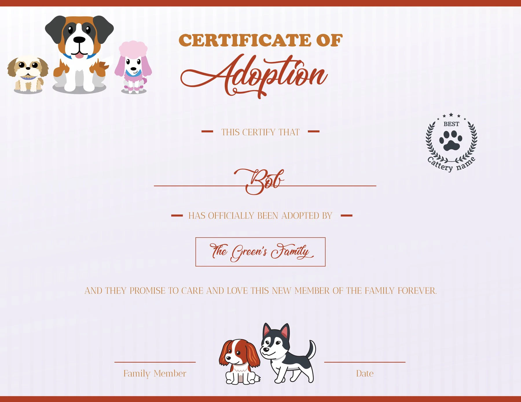 Dog Birth Certificates