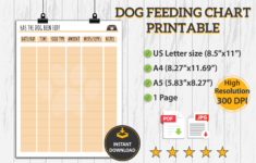 Dog Feeding Chart Printable
