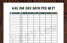 Dog Feeding Tracker Printable Monthly