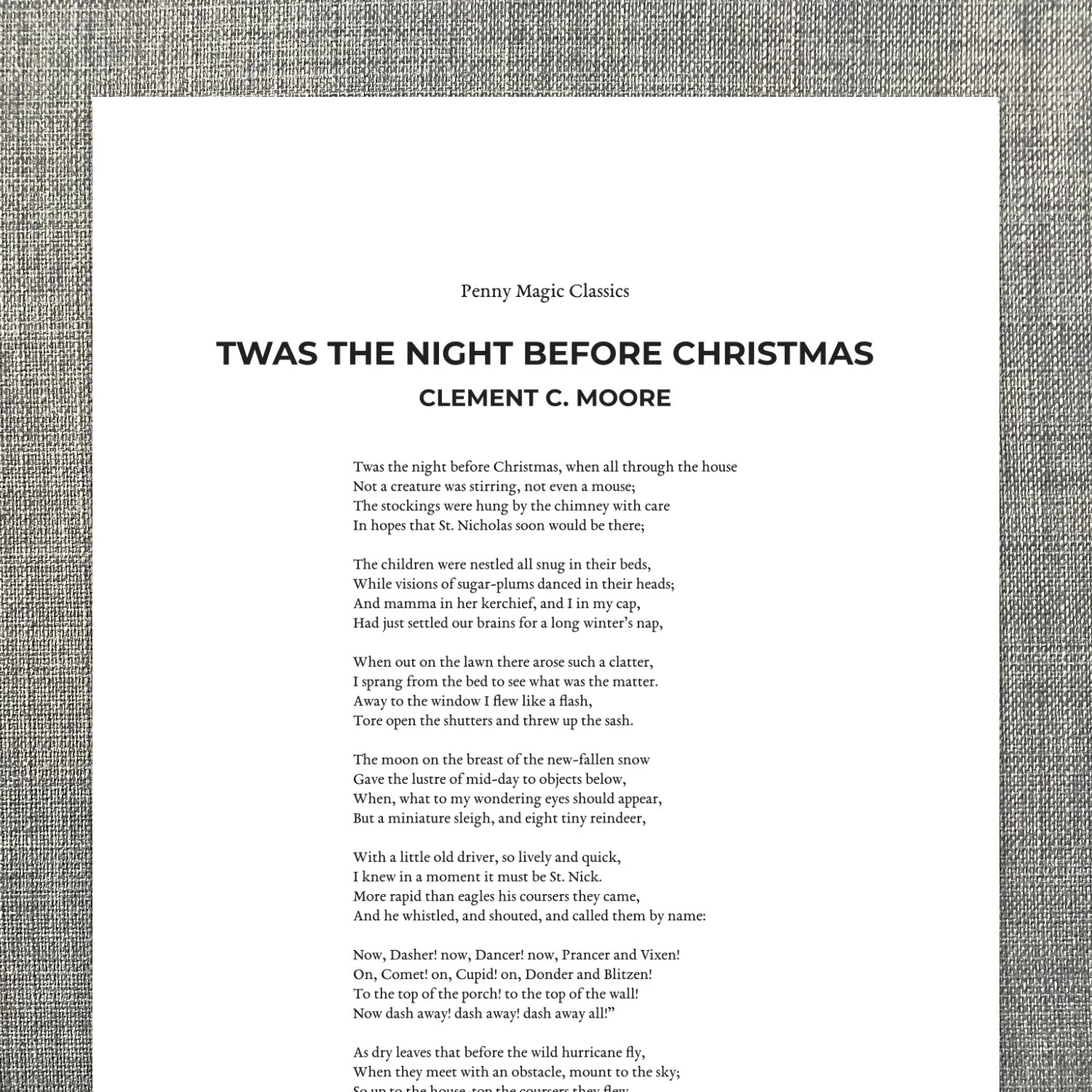 Download Twas The Night Before Christmas Poem Printable Pdf