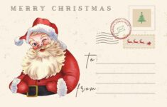 Downloadable And Printable Christmas Greeting Card Santa Claus