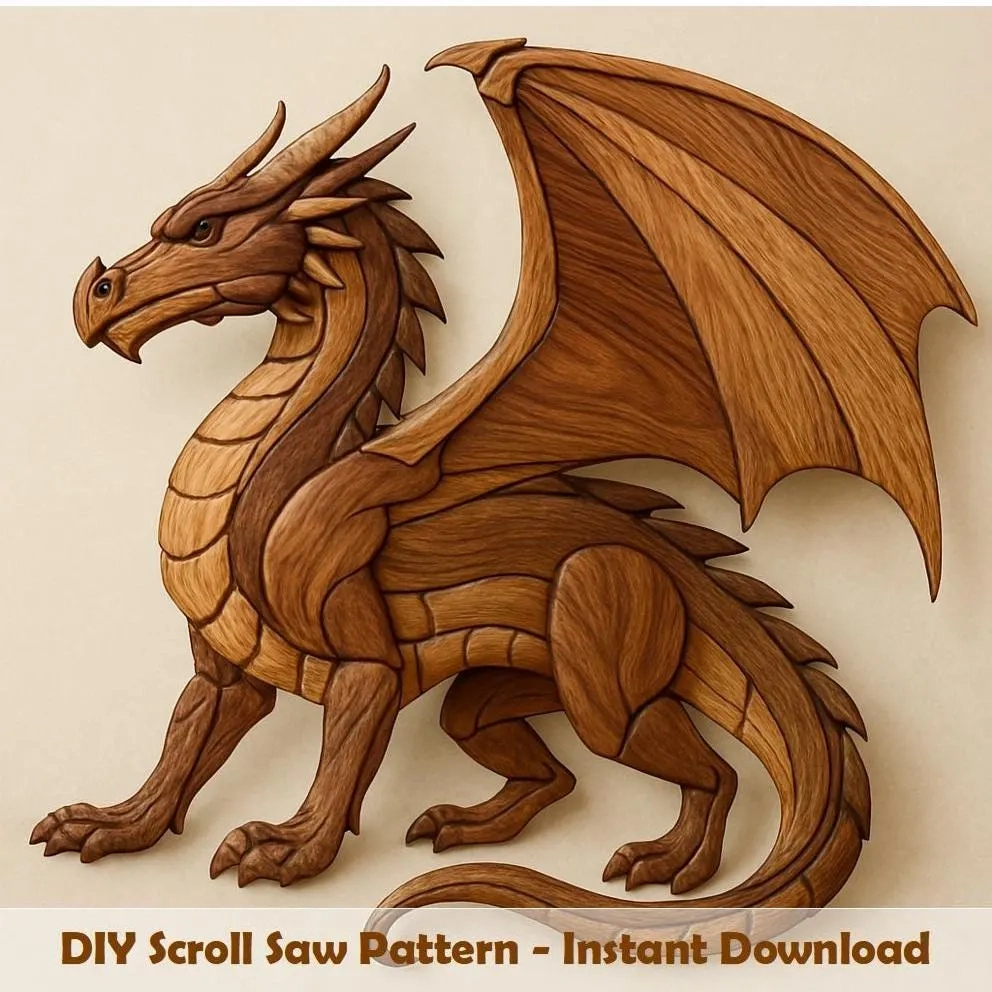 Dragon Intarsia Pattern Diy Scroll Saw