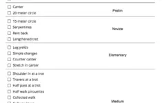 Dressage Levels Checklist