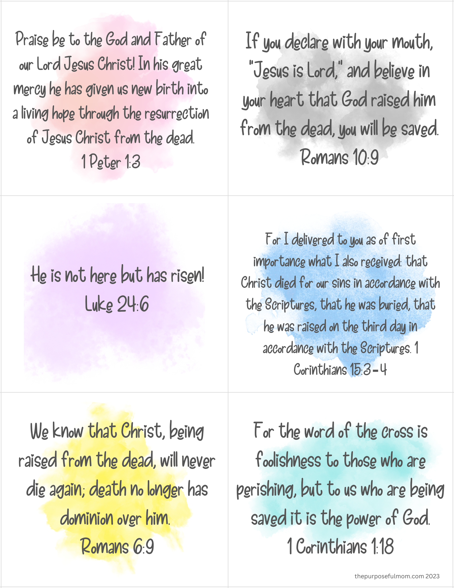 Easter Bible Verse Cards For Kids Free Printable