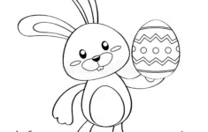Easter Bunny Black White