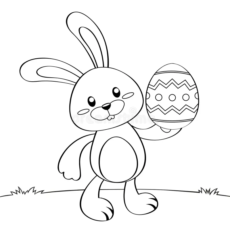 Easter Bunny Black White