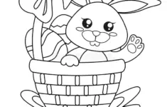 Easter Bunny Black White