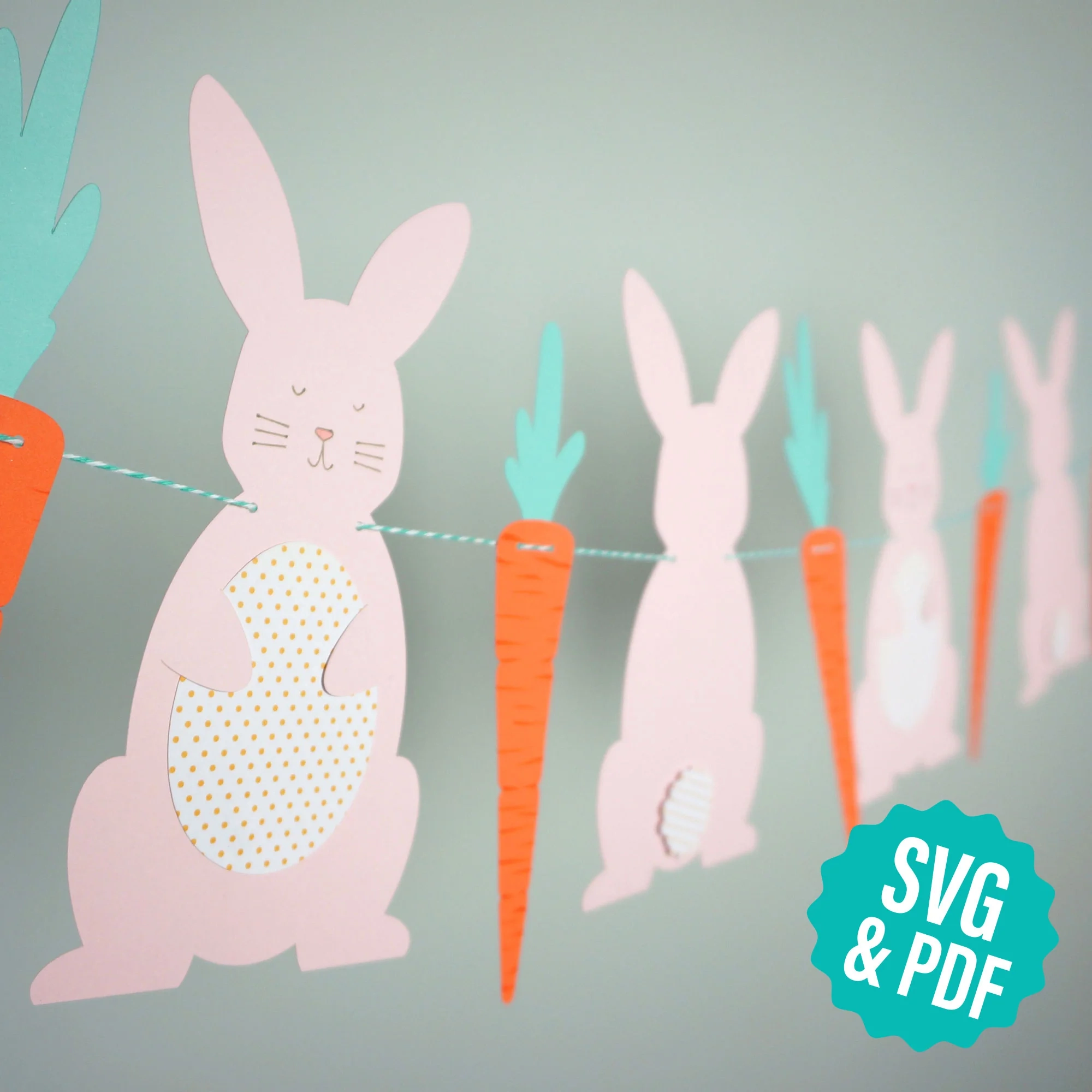 Easter Bunny Garland Kit Svg And Dxf