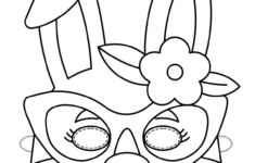 Easter Bunny Paper Mask Outline Template