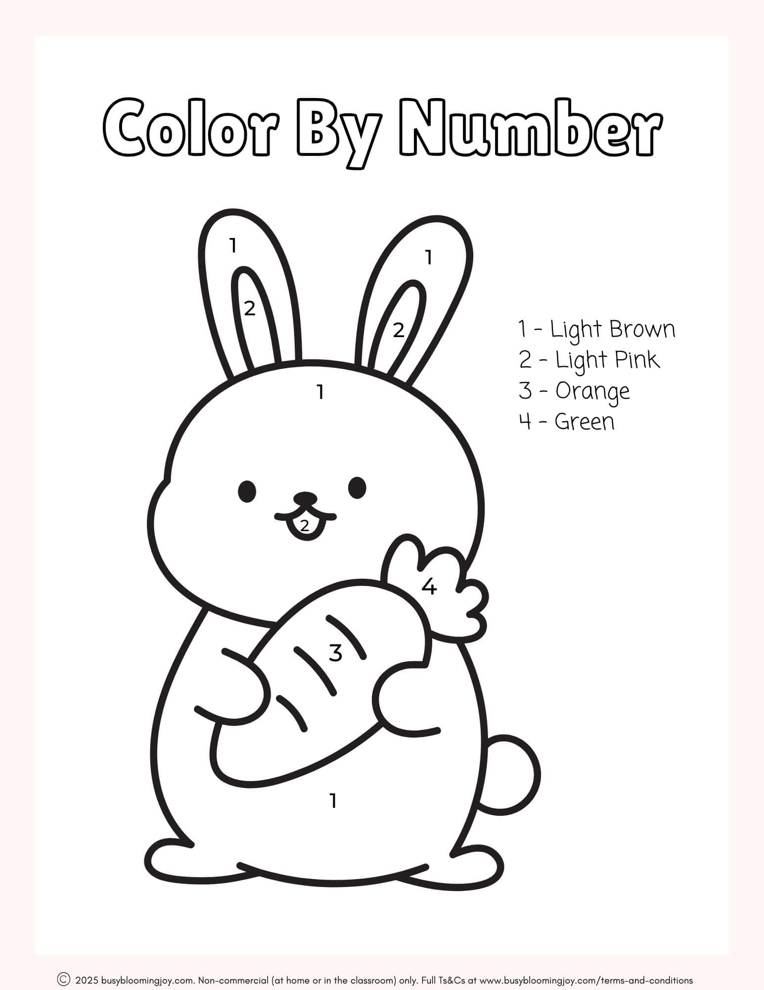 free printable easter color by number