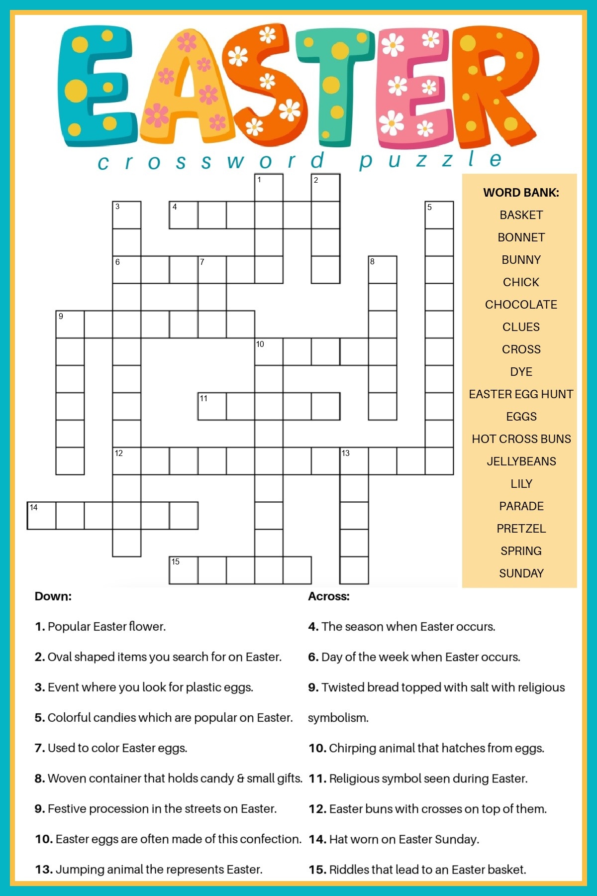 Easter Crossword Puzzle Easter Crossword Puzzle