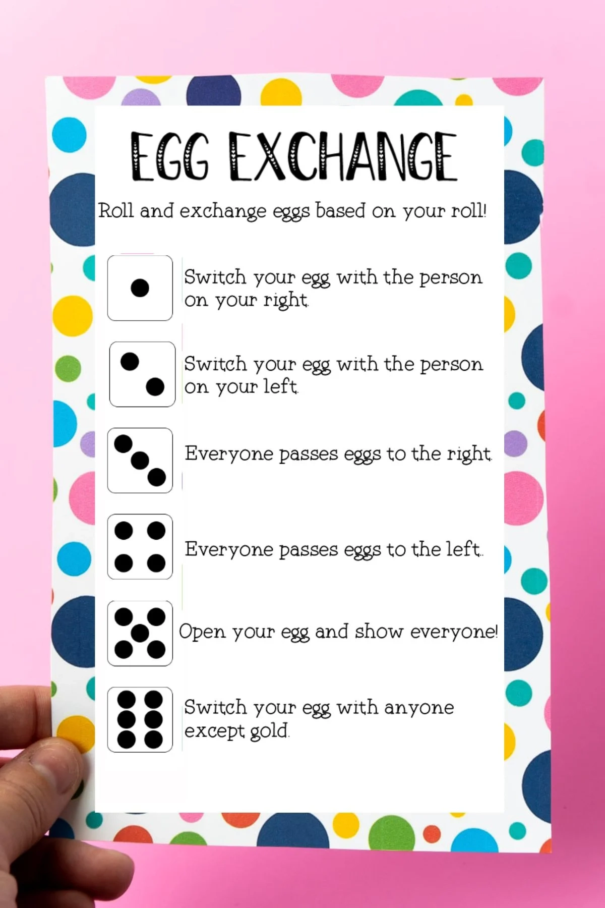 Easter Dice Game Easter Dice Game