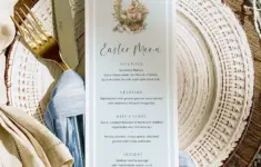 Easter Egg Blue Printable Menu Template