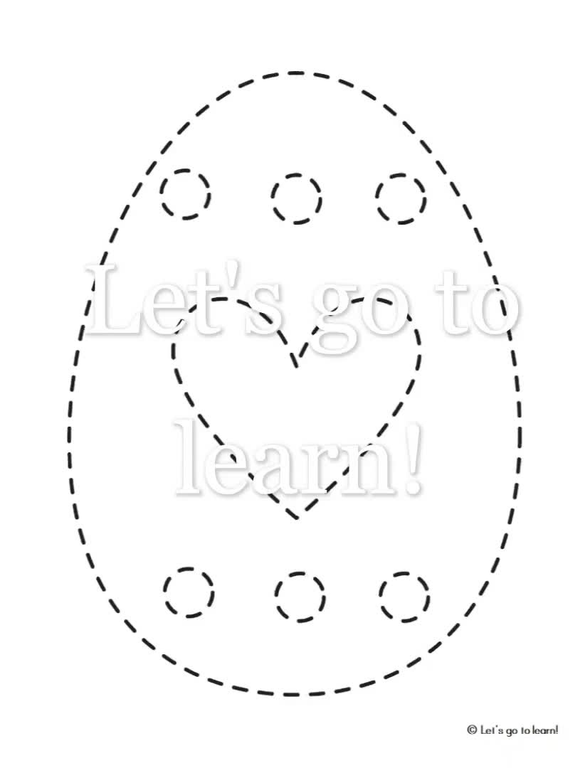 Easter Eggs Trace Color Worksheets 18
