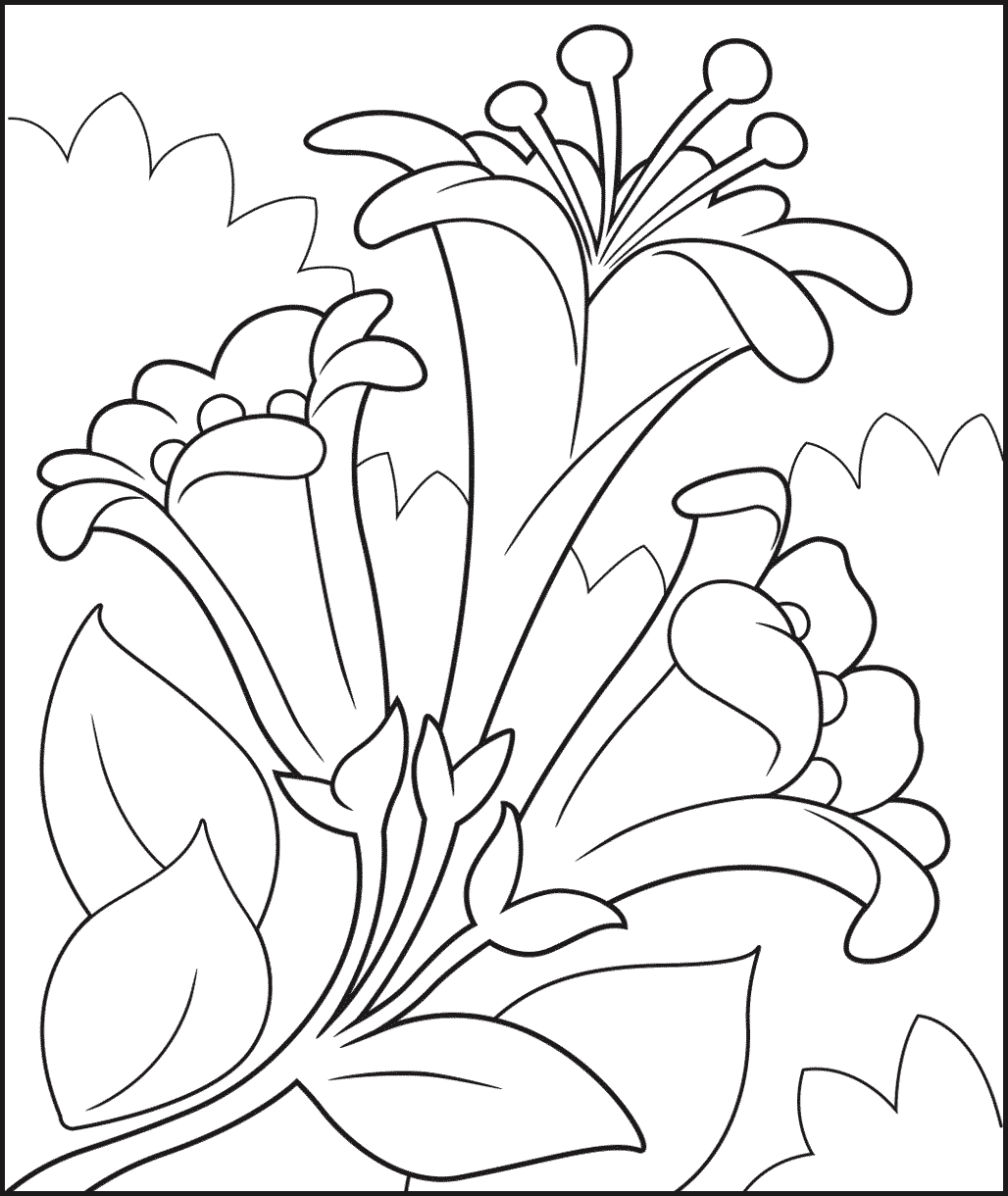 Easter Lilies Coloring Page