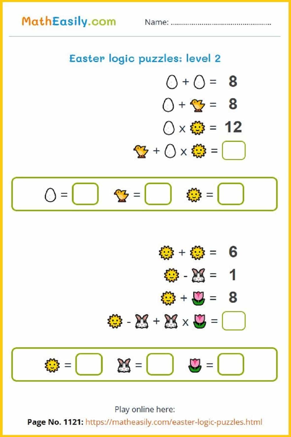 Easter Logic Puzzles Easter Logic Puzzles
