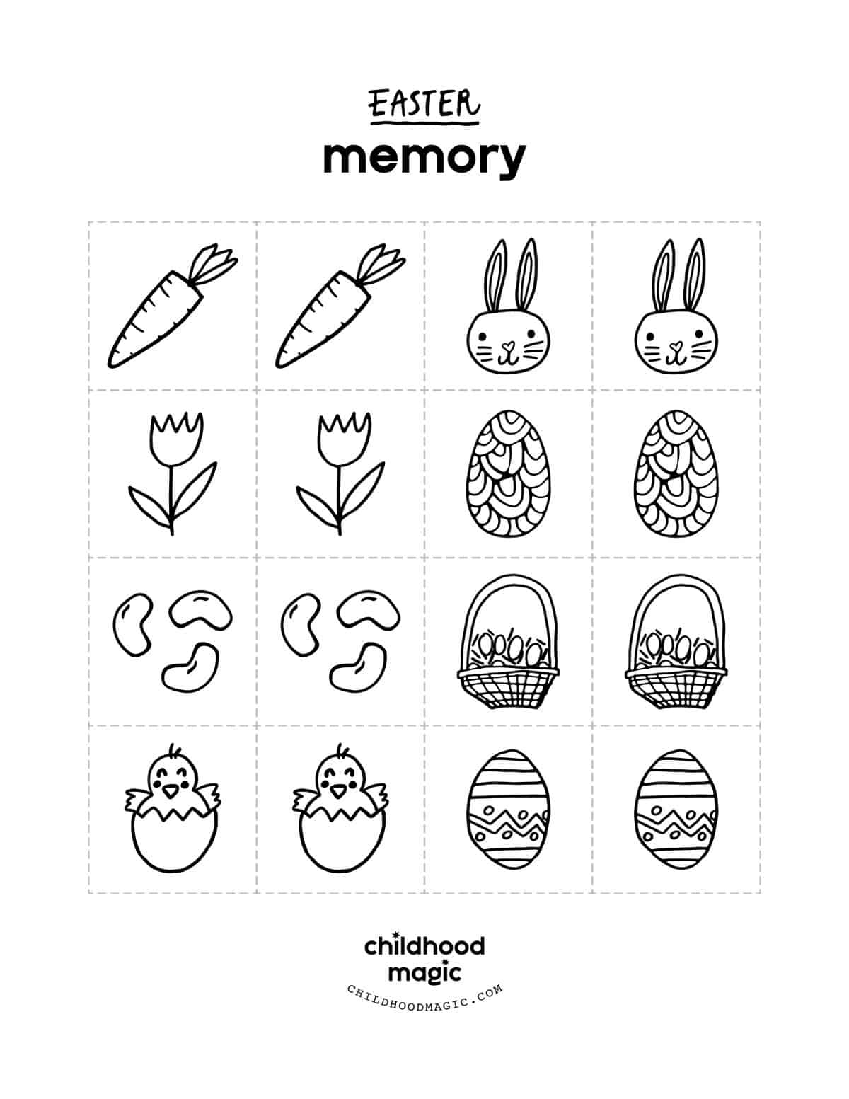Easter Memory Game Free Printable For Kids Easter Memory Game Free Printable For Kids
