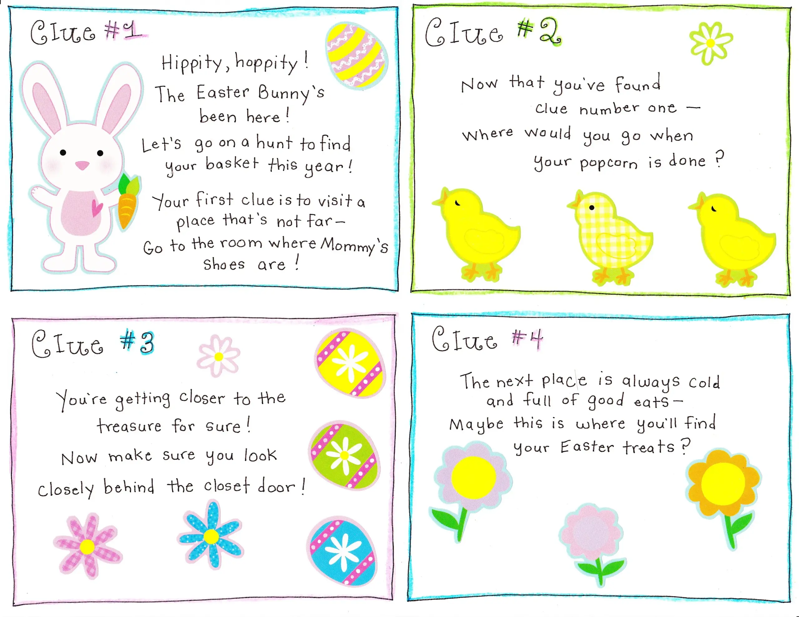 Easter Morning Scavenger Hunt Free Printable