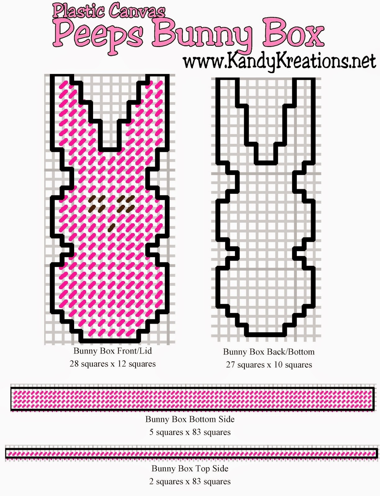 Easter Peeps Bunny Box Plastic Canvas
